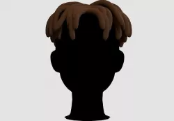 Bangs Cartoon Hairstyle  Low-poly 3D model