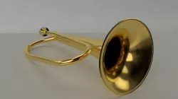 Bugle Golden Low-poly 3D model