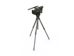 Camera on the tripod Low-poly 3D model