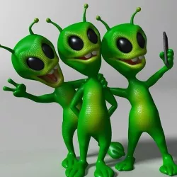 Cartoon alien RIGGED Low-poly 3D model