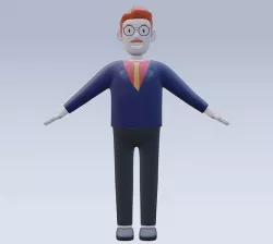 Cartoon Character middle age man  3D model