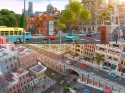 Cartoon City Street Scene V2 3D model