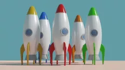 Cartoon style rockets 3D model