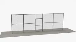 Chain Link Fence and Gate 3D model