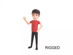 Character175 Rigged Fast Food Worker 3D model