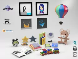 Children room props Low-poly 3D model
