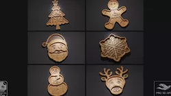Christmas Trays Pack - CNC Files for Wood 3D model
