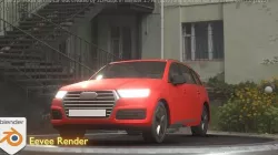 City Car 33 SUV Type-B Red Low-poly 3D model