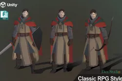 Classic RPG Style 01 Auther Warrior  Archer  Swordman  Low-poly 3D model