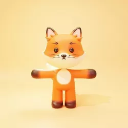 Cute Cartoon Fox 3D model