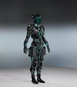 Cyborg armor Low-poly 3D model