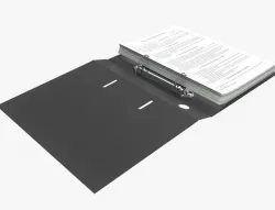 Dark ring binder opened 3D model