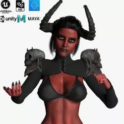 Demon Girl Game Ready Low-poly 3D model