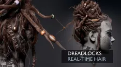Dreadlocks Realtime Hairstyle - Game Hair Low-poly 3D model