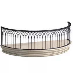 East Round balcony Forged Fence 3D model