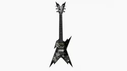 Electric Guitar B08 Abstract Skulls - Music Instrument Design Low-poly 3D model