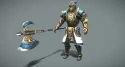Fantasy Chess RPG Character - Spearmob Low-poly 3D model