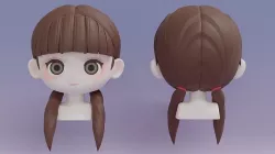 Female Hair Style 17 3D model