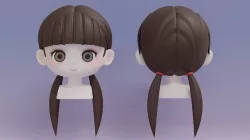 Female Hair Style 18 3D model