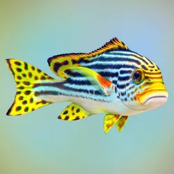 Fish Sweetlips and grunt Low-poly 3D model