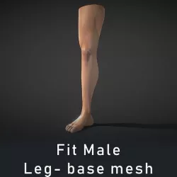 Fit Male Anatomy - Leg and Foot base mesh 3D model