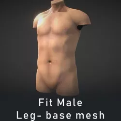 Fit Male Anatomy - Torso base mesh 3D model