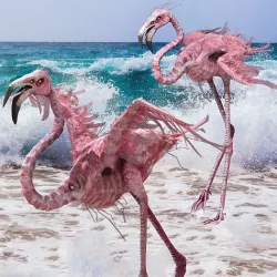 Flamingo Monster Low-poly 3D model