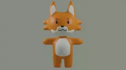 Fox animal Low-poly 3D model