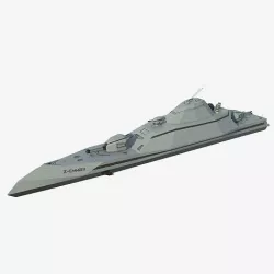 Futuristic Military Stealth Ship Low-poly 3D model