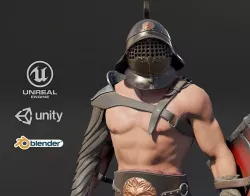 Gladiator Murmillo Low-poly 3D model