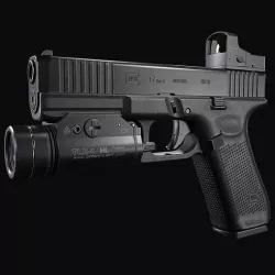 Glock 17 with attachments Low-poly 3D model