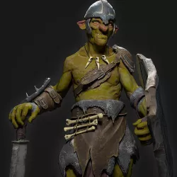 Goblin Fighter Low-poly 3D model