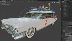 Goshtbusters Ecto-1 Wagon vehicle cadillac 1959 3D model