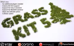Grass Kit 5 for C4D - Vray Redshift Corona Physical 3D model