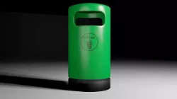Green Park Bin Low-poly 3D model