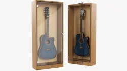 Guitar display cabinet with dreadnought guitar 3D model