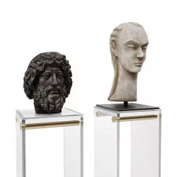 Heads sculptures pedestal 3D model