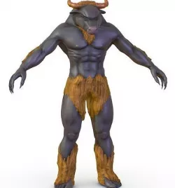 High Poly Cretan Minotaur Monste Low-poly 3D model