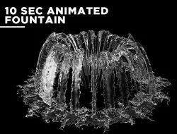 High quality fountain 10 second animation 3D model