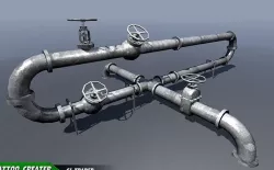 Industrial Ceiling Pipe Low-poly 3D Model Low-poly 3D model