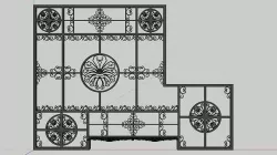 Iron Glass Roof Art Mounted Villa Facade 3D model 3D model  3D model