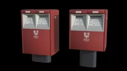 Japanese PostBox Pack Low-poly 3D model