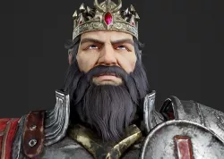 king armour axe helmet Low-poly 3D model