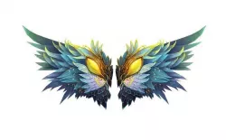 King Blue Wing Low-poly 3D model