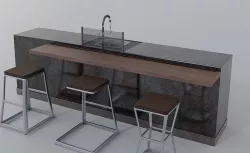 Kitchen countertop islands collection 3D model