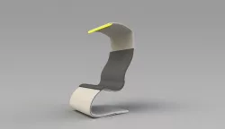 Leisure chair with night lamp to read books 3D model