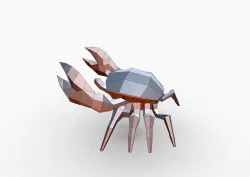 Lobster - Lowpoly  crab  Hairy crabs low poly3dmodel 3D model