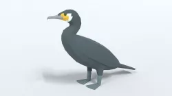 Low Poly Cartoon Great Cormorant Low-poly 3D model