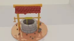 Low Poly Well -  Simple Well - Blender Well - Well Modelling Low-poly 3D model