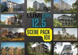 LUMION 12 SCENE PACK 10X  PLUS ARCHICAD AND SKETCHUP MODELS 3D model